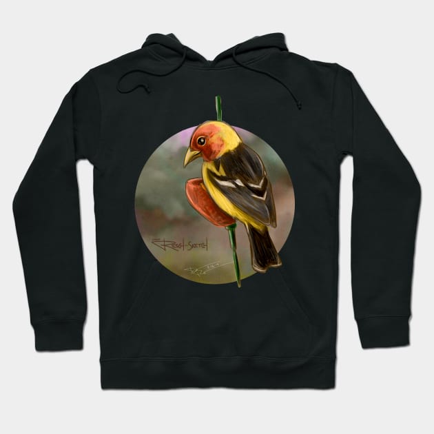 Western Tanager Hoodie by reschasketch